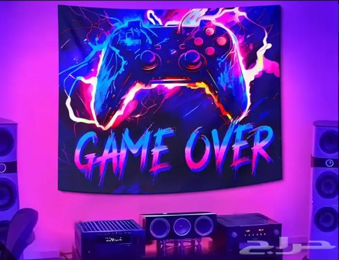 قماش GAME OVER مضيئ باحجام مختلفة 1