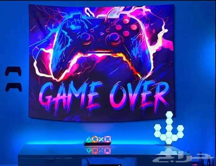 قماش GAME OVER مضيئ باحجام مختلفة 2