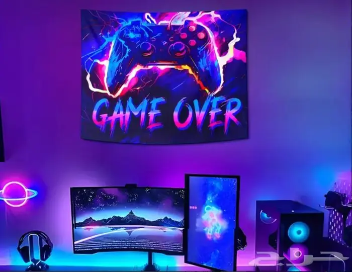 قماش GAME OVER مضيئ باحجام مختلفة 3