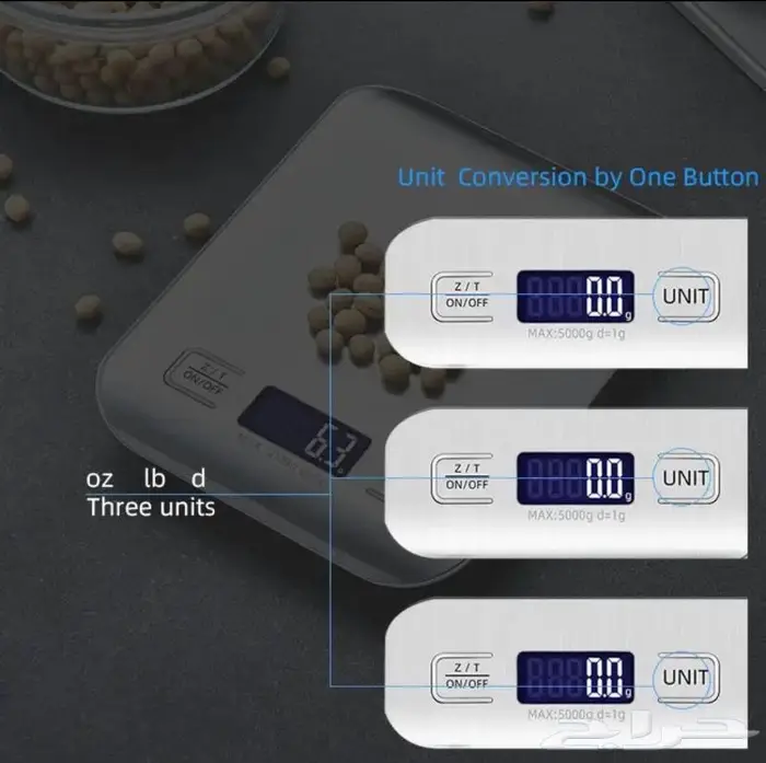 ميزان رقمي للغذاء ستانلس استيل يصل الى 10 كيلو كحد اقصى 4