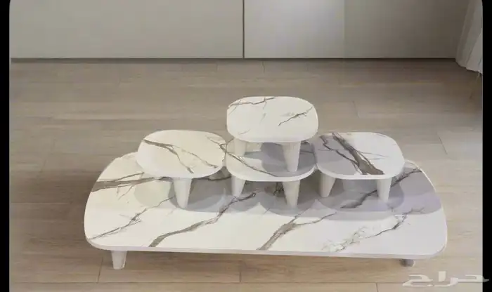 طاولة ارضية قهوة او مجلس خشبي خماسي 18