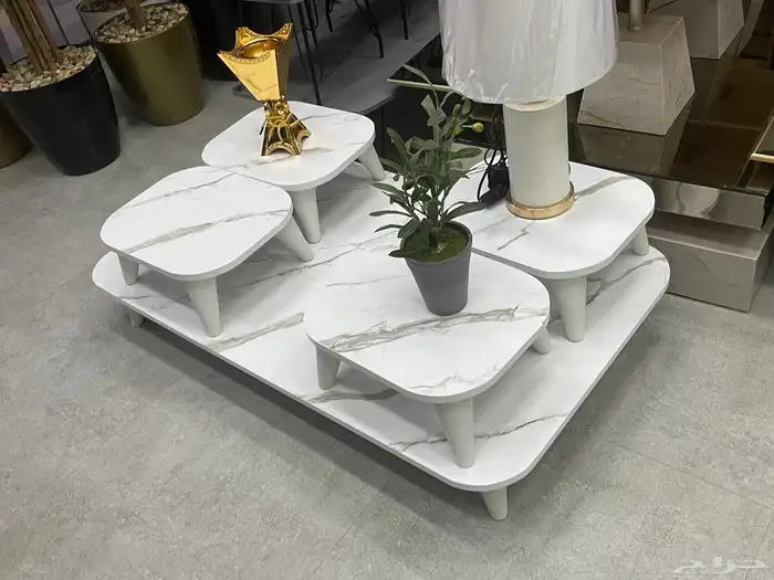 طاولة ارضية قهوة او مجلس خشبي خماسي 21