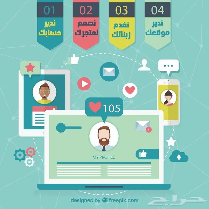 تصميم جرافيك ومونتاج فيديو وادارة حسابات ومتاجر 6