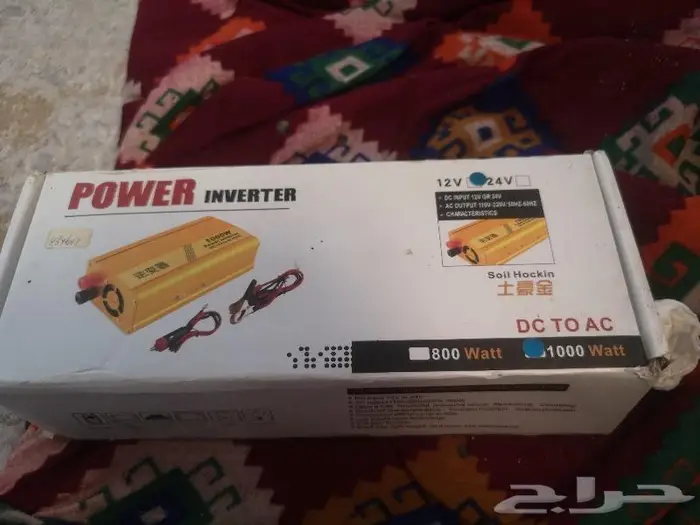 محول كهرباء على بطارية السيارة 1000واط جديد بالكرتون 0