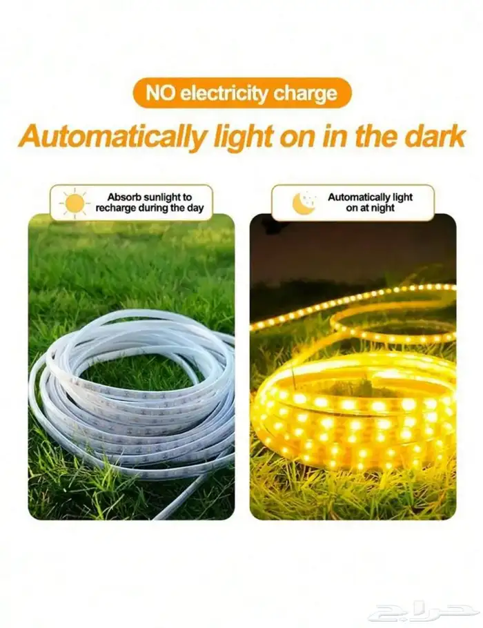 شريط إضاءة LED مدعوم بالطاقة الشمسية - 7 متر - 300 ليد 1