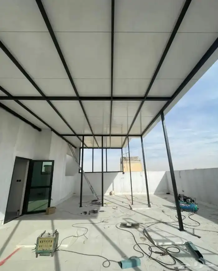 ساندوتش بانل اسمنت بورد مضلات اعمال حديد 4