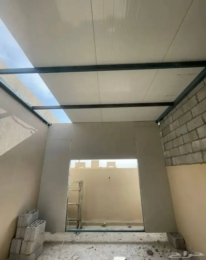 ساندوتش بانل اسمنت بورد مضلات اعمال حديد 5