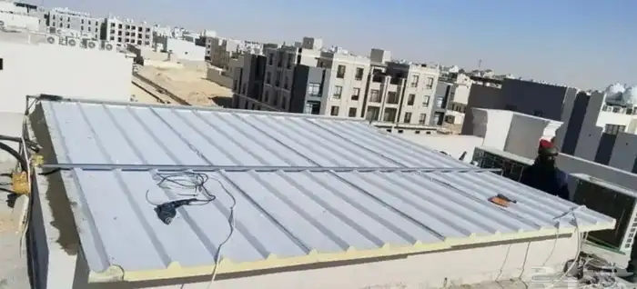 ساندوتش بانل اسمنت بورد مضلات اعمال حديد 7