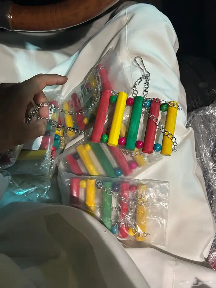 مارجيحه عصافير بادجي روز لتزين القفص خشب تعطي منضر ممتاز 0