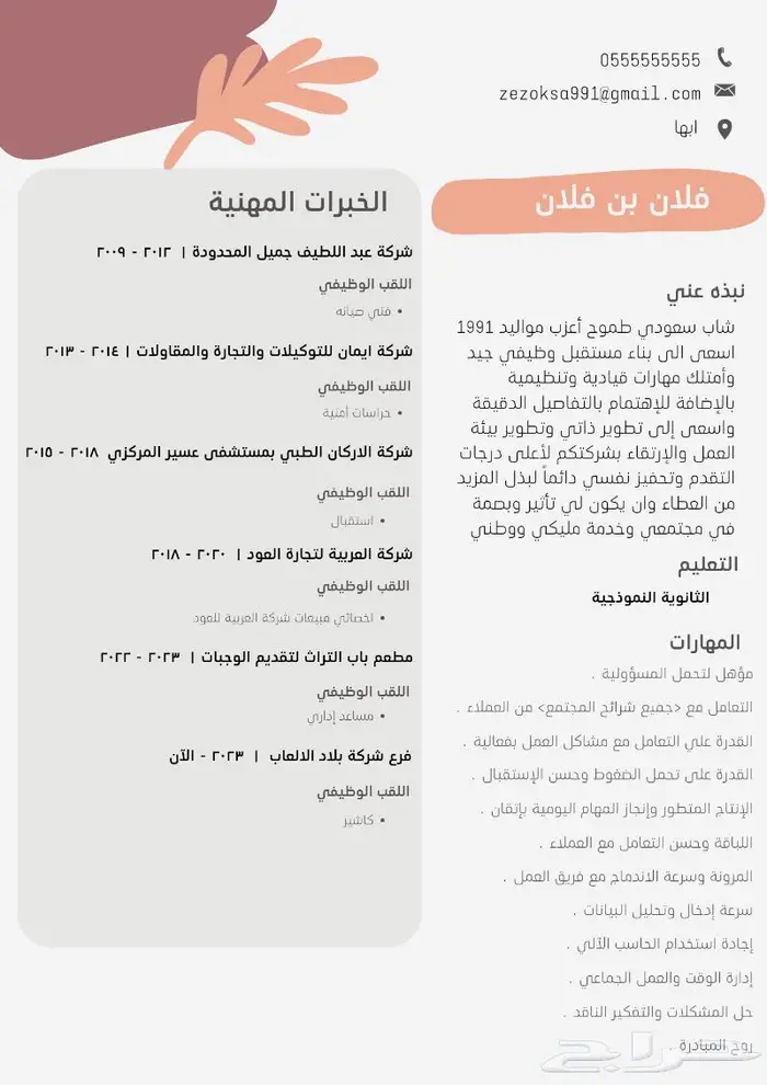 مصممة سيفي cv (سيرة ذاتية) 5