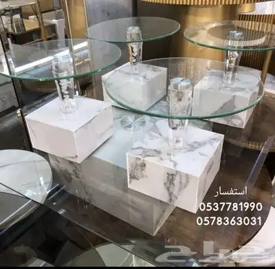 طقم طاولات قهوة بأشكال جميله و تضيف الى مجلسك جماله 17