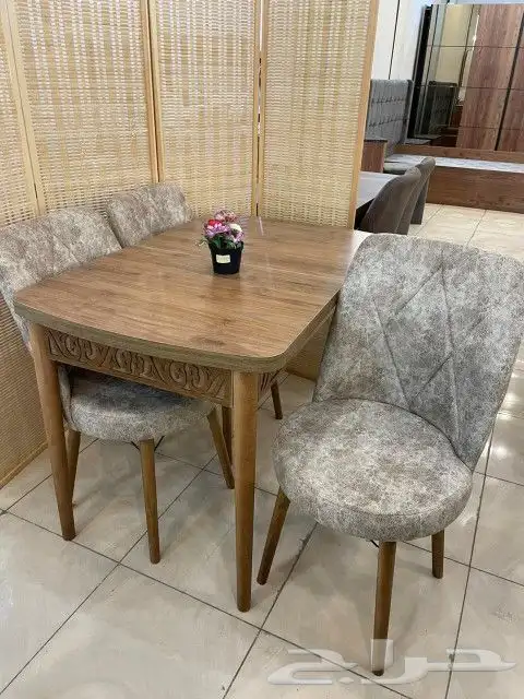 طاولات طعام تركي خشب زجاج قابلة للتصغير والتكبير 4 و 6 كراسي 5