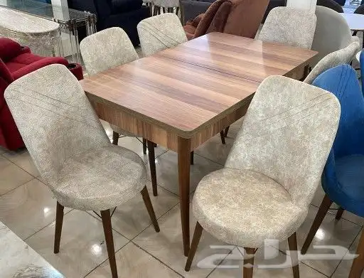 طاولات طعام تركي خشب زجاج قابلة للتصغير والتكبير 4 و 6 كراسي 12