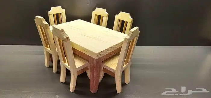 مجسم ماكيت غرفه سفره خشبيه 0