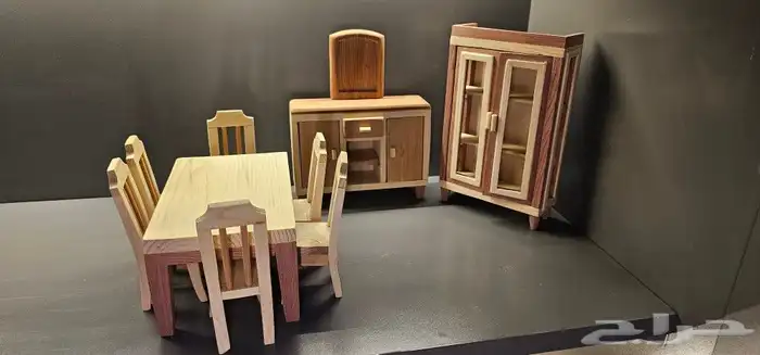 مجسم ماكيت غرفه سفره خشبيه 3