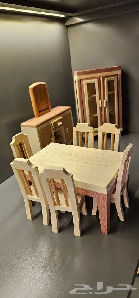 مجسم ماكيت غرفه سفره خشبيه 4