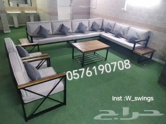 كراسي جلسات خارجية خشبية أو حديد مراجيح أطفال و زحاليق العاب 18