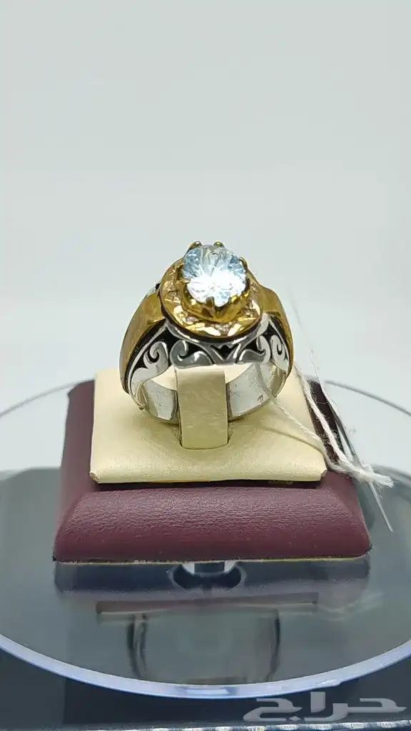 خاتم توباز مرصع ب 8 قطع ألماس 4
