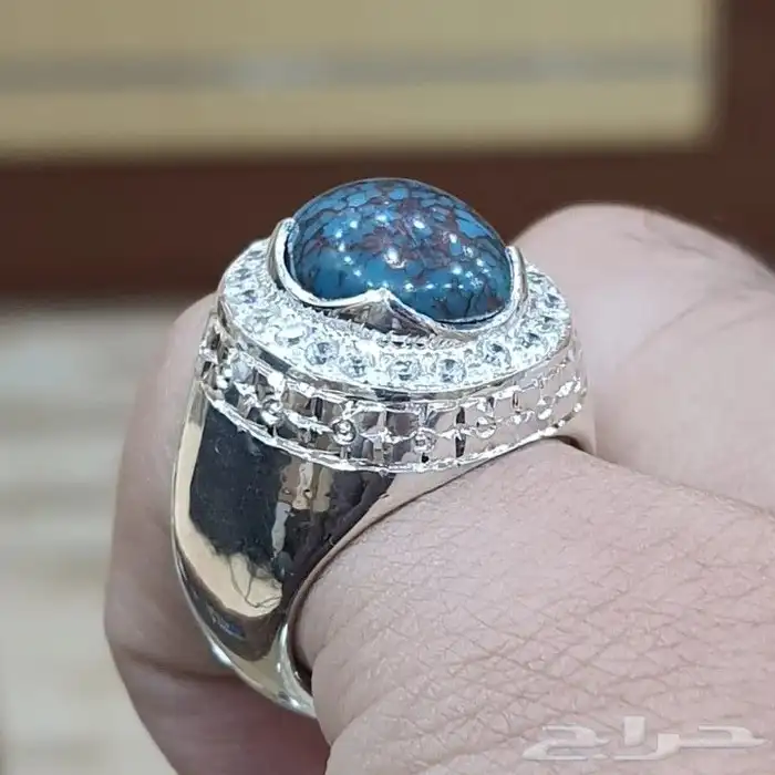 خاتم فيروز سيناوي طبيعي مشجر 4