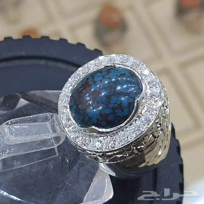 خاتم فيروز سيناوي طبيعي مشجر 3