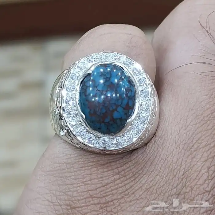 خاتم فيروز سيناوي طبيعي مشجر 2