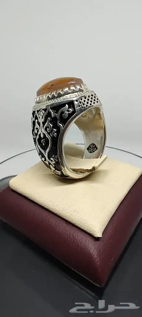 خاتم عقيق يماني مصور صياغة الشريف 3