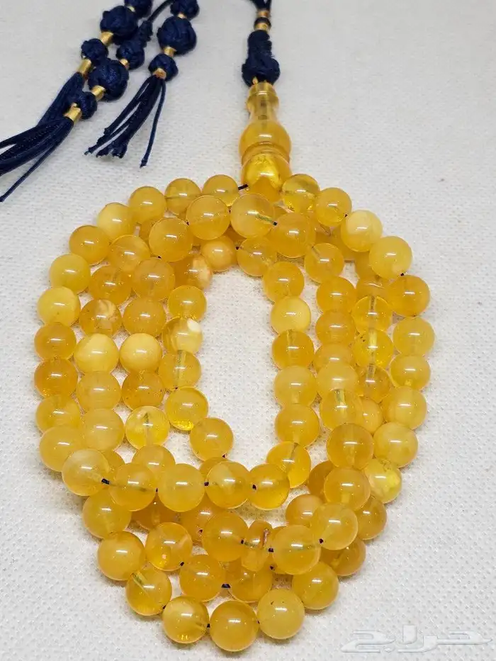 سبحة كهرمان حر طبيعي 0