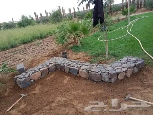 تلبيسات ممرات مجالس بالحجر الطبيعي وشغل نظيف غايه في الإبداع 6