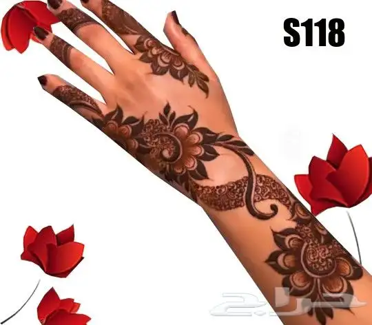 استيكرات وحناء اقماع وشطرطون لليد والرجل 36