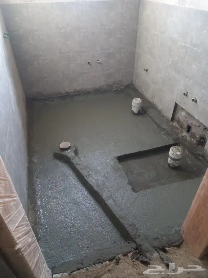 شغل عازل اسمنتي حممات قبل البلاط 2