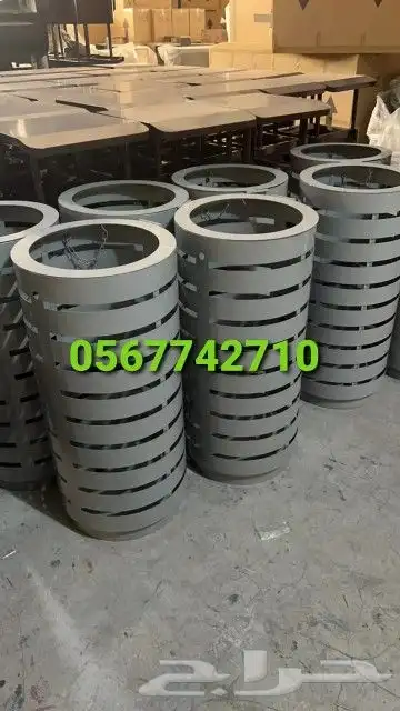 سلات نفايات ستيل مجلفن مدهون 8