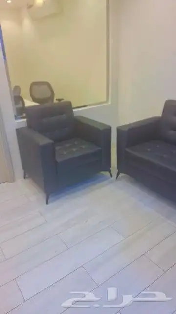 كنب جلد مكتبي كراسي انتظار جلد حديد كراسي كوفي شوب 1