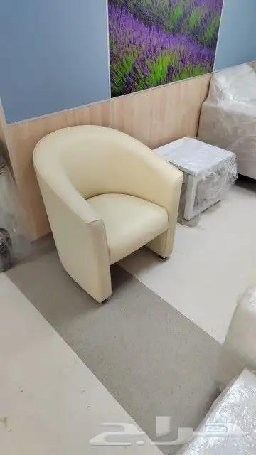 كنب جلد مكتبي كراسي انتظار جلد حديد كراسي كوفي شوب 6