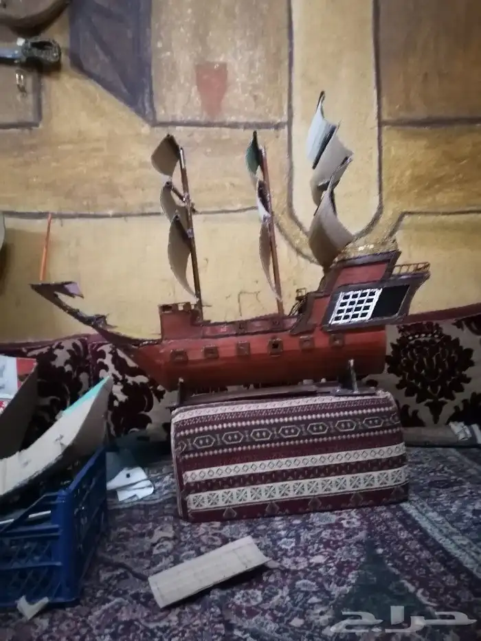 مجسم قصر المصمك بالكرتون مجسم سفينه باكرتون 7