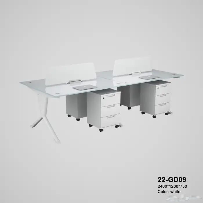 مكاتب زجاج مكتب ابيض مودرن محطات عمل ابيض مكتب لون اسود 28