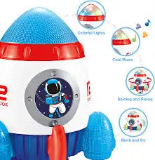 لعبة الصاروخ الفضائي الصغير للأطفال مع مؤثرات صوتية وبصرية 7