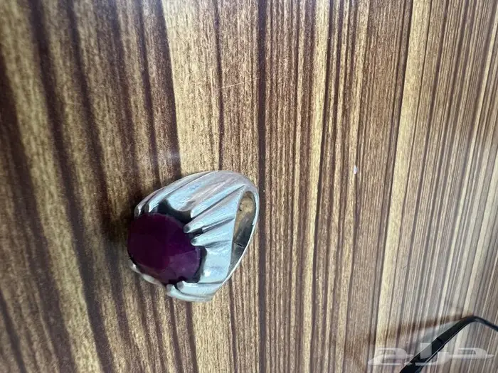 خاتم فضة رجالي فاخر حجر ياقوت زامبي 5
