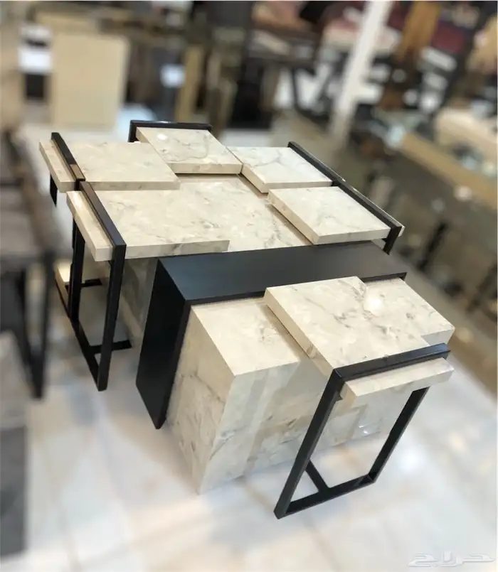 أطقم طاولات وطني بديل رخام وزجاج 7