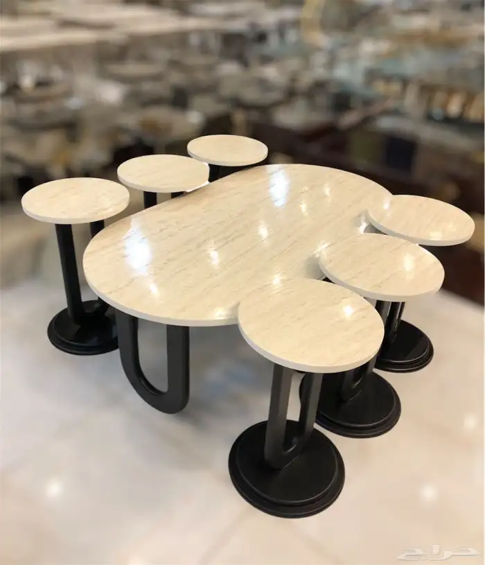 أطقم طاولات وطني بديل رخام وزجاج 11