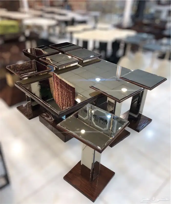 أطقم طاولات وطني بديل رخام وزجاج 25