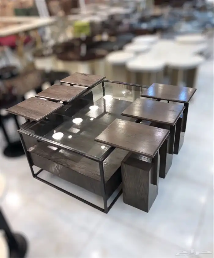 أطقم طاولات وطني بديل رخام وزجاج 2