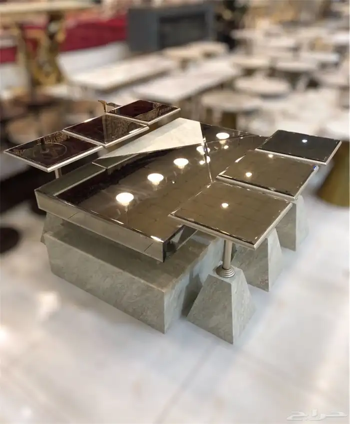 أطقم طاولات وطني بديل رخام وزجاج 16