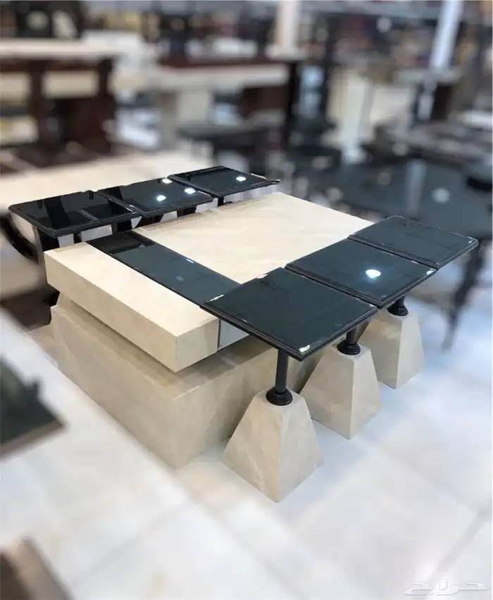 أطقم طاولات وطني بديل رخام وزجاج 9