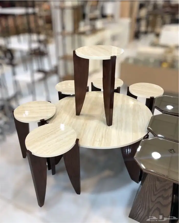 أطقم طاولات وطني بديل رخام وزجاج 18