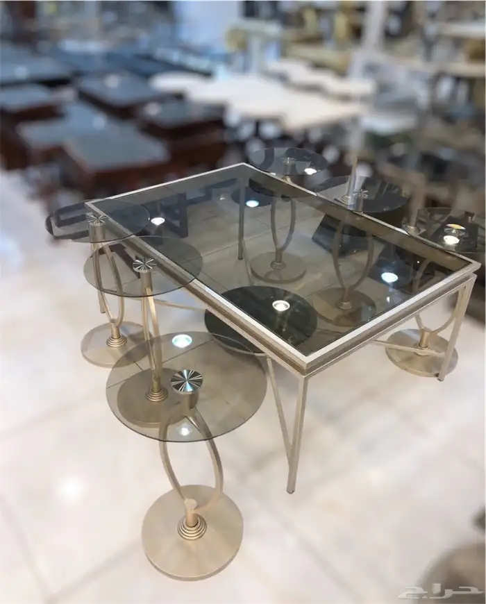 أطقم طاولات وطني بديل رخام وزجاج 32