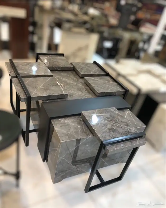 أطقم طاولات وطني بديل رخام وزجاج 6