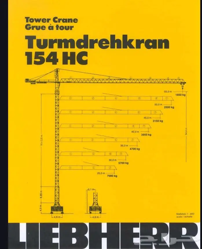 رافعة برجية tower crane للايجار تاور كرين 2