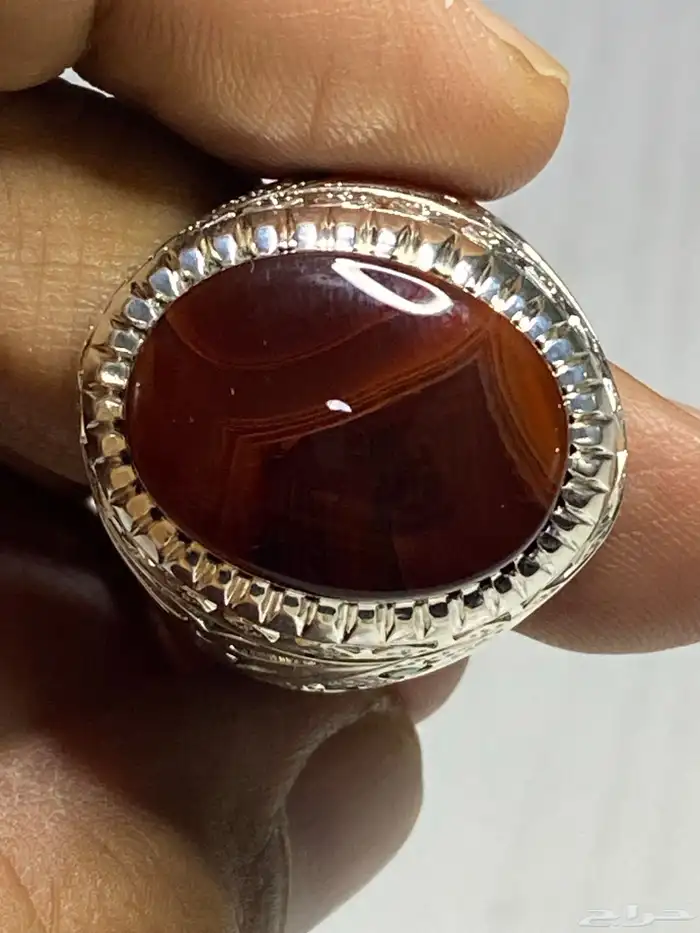 خاتم عقيق يماني صياغة ( شاكري ) 3