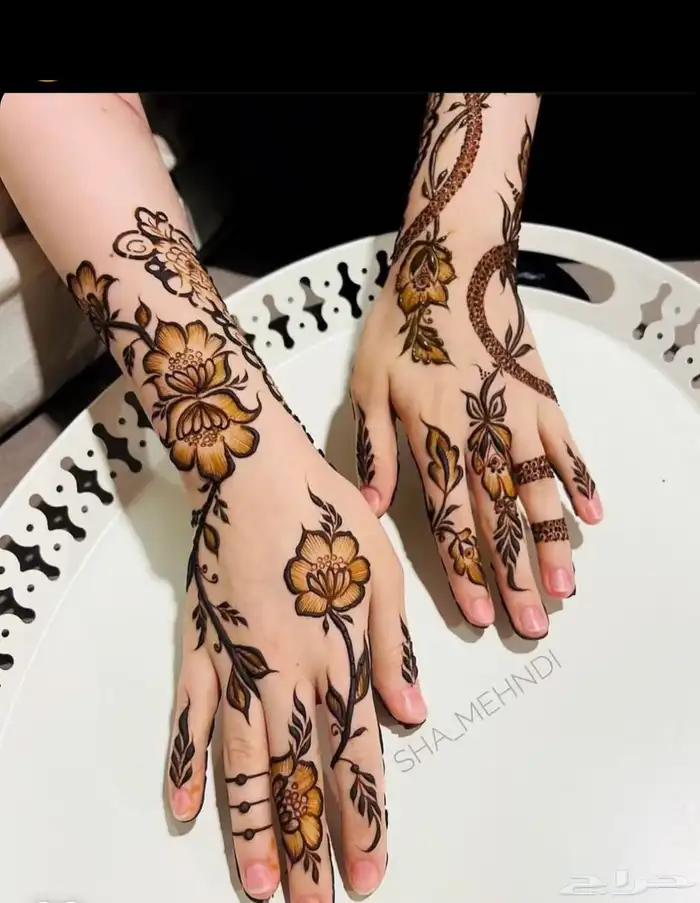 نقش حنا وصبغه اسود 10