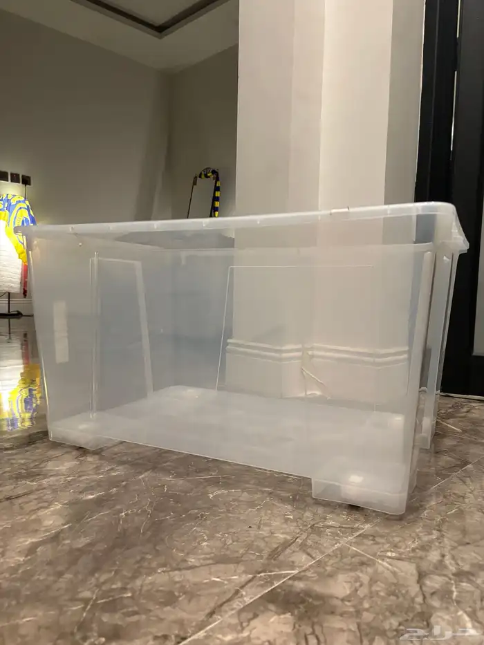 بوكس شفاف صندوق تخزين مع عجلات من ايكيا متوفر حبتين منه 1